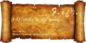 Füstös Ágnes névjegykártya