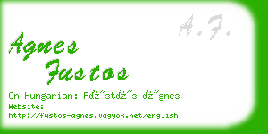 agnes fustos business card